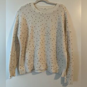 Maurices Cream and Tan Polka Dot Sweater